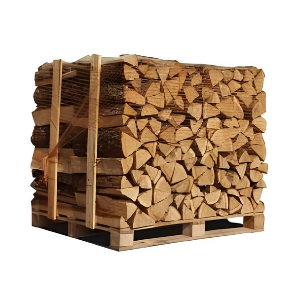 Caja de 1,25 estéreos de leña de 50cm – palé de leña partida y cortada de 1,05m3